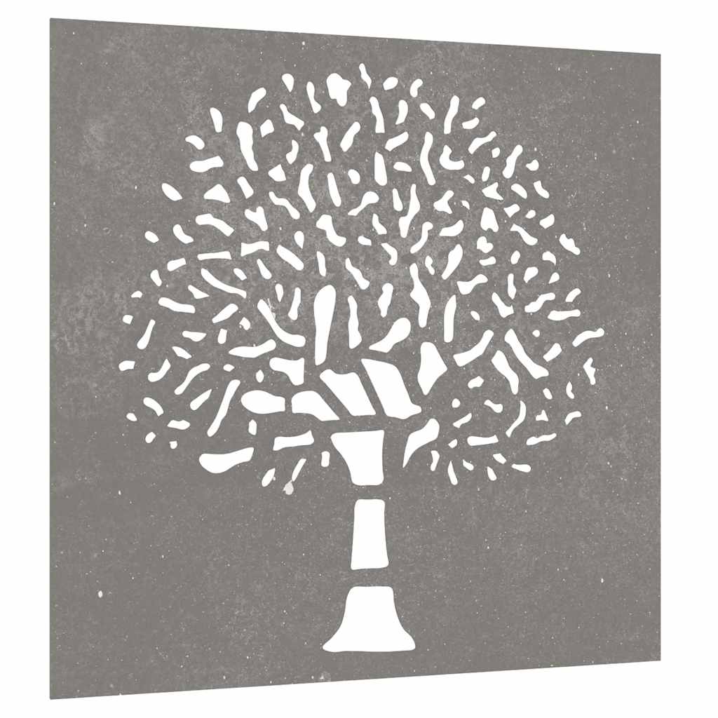 Garden Wall Decoration 55x55 cm Corten Steel Tree Design