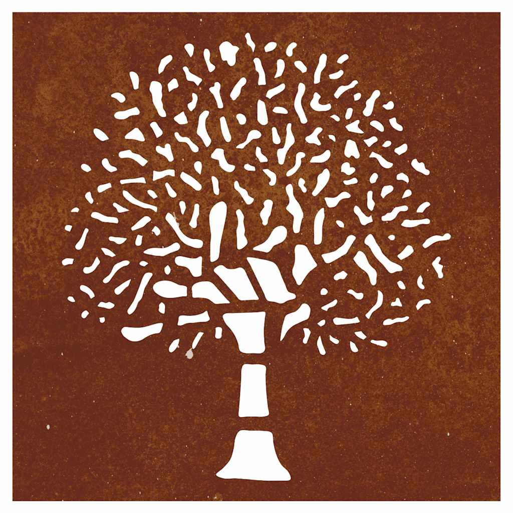 Garden Wall Decoration 55x55 cm Corten Steel Tree Design