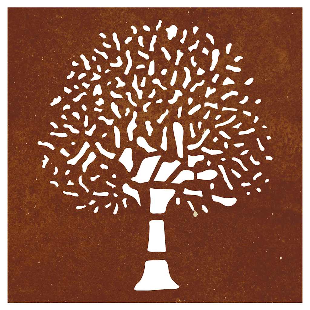 Garden Wall Decoration 55x55 cm Corten Steel Tree Design