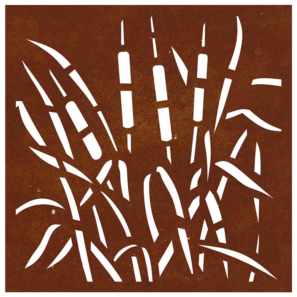 Garden Wall Decoration 55x55 cm Corten Steel Grass Design