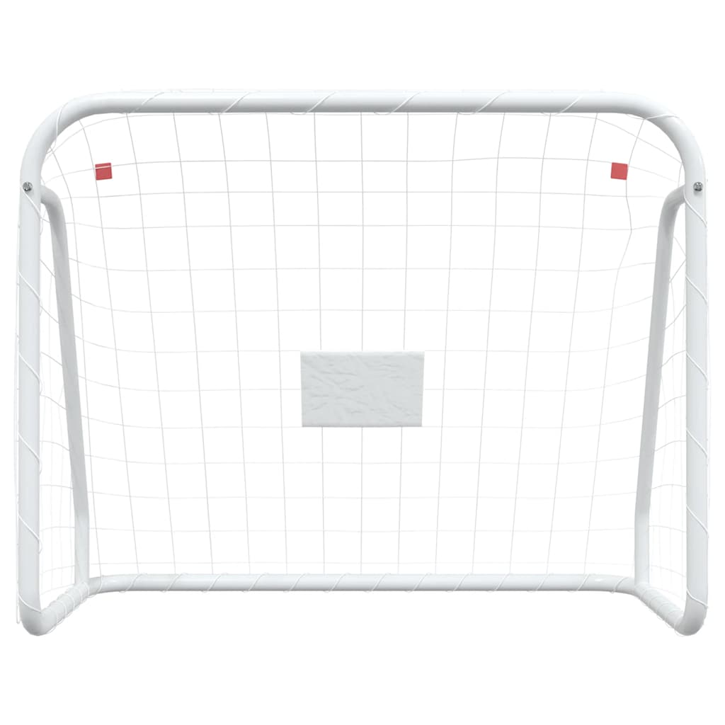Football Goal with Net White 125x96x60 cm Steel&Polyester