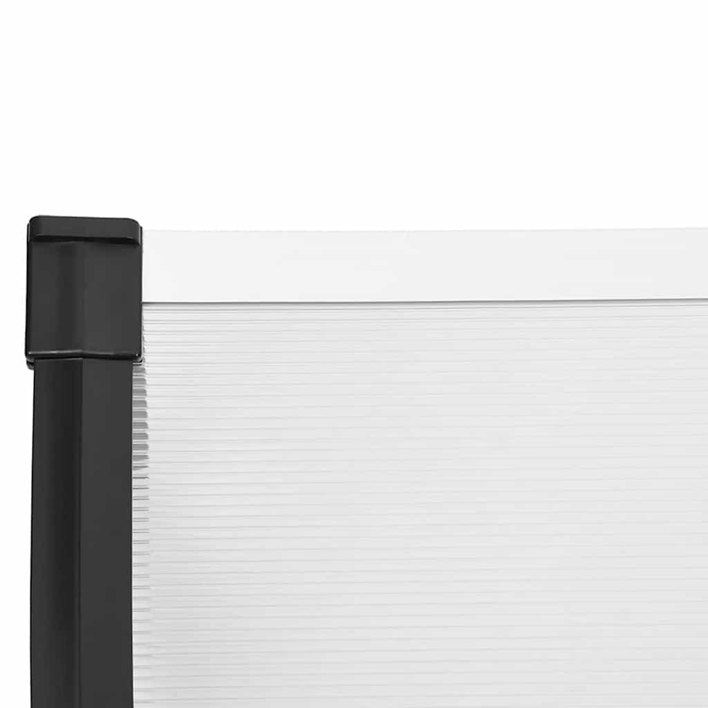 Door Canopy Black and Transparent 396x90 cm Polycarbonate