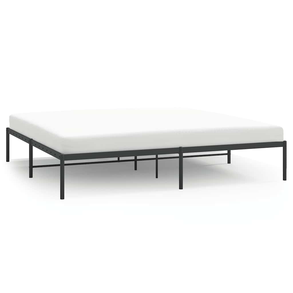 Metal Bed Frame without Mattress Black 183x213 cm