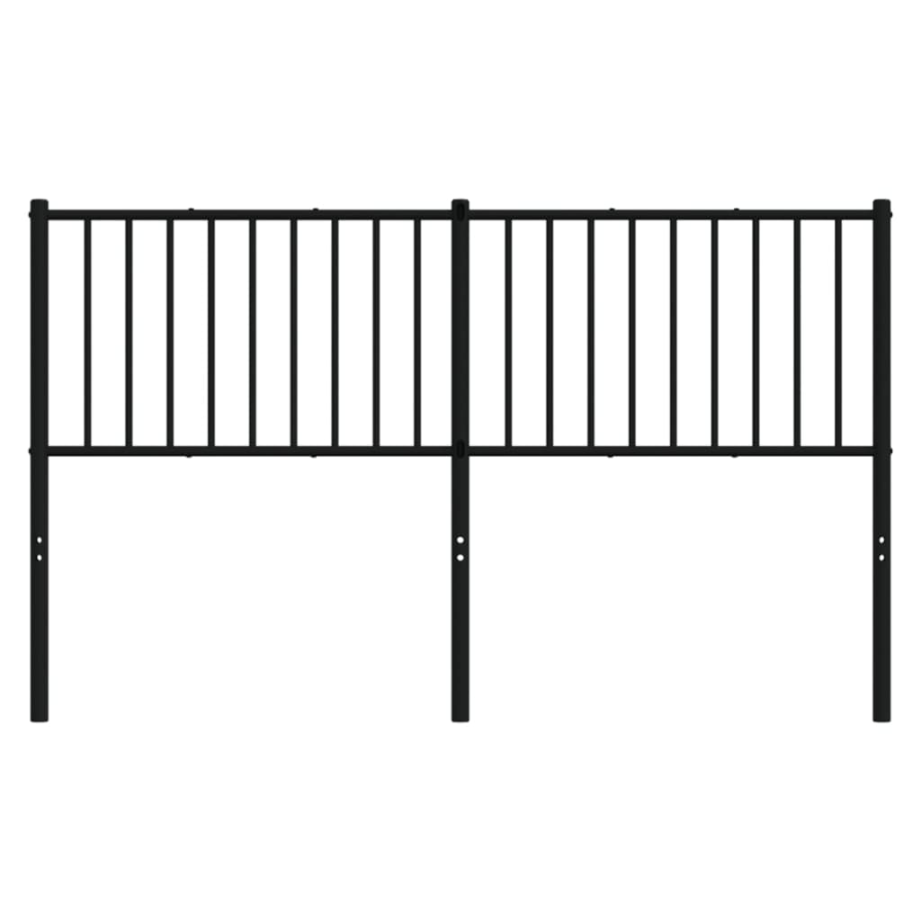 Metal Headboard Black 152 cm Queen