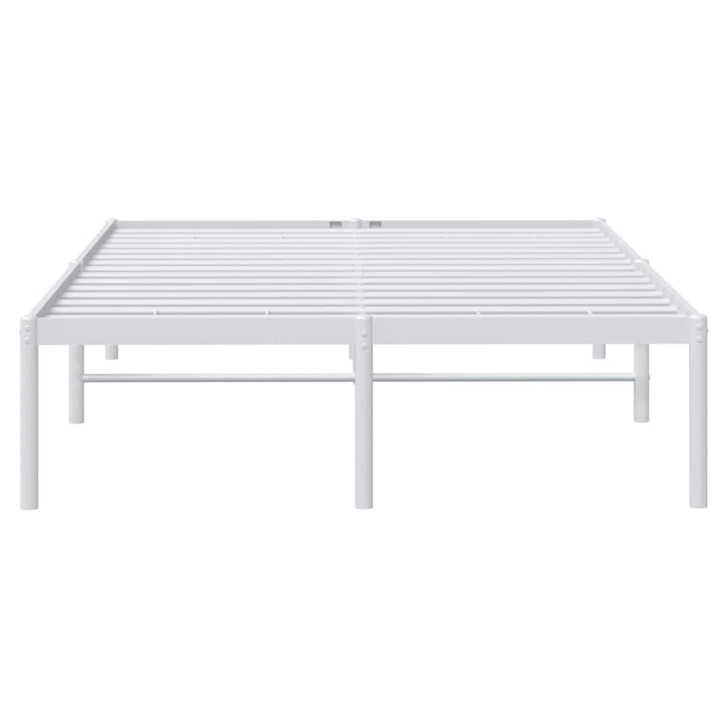Metal Bed Frame without Mattress White 135x190 cm