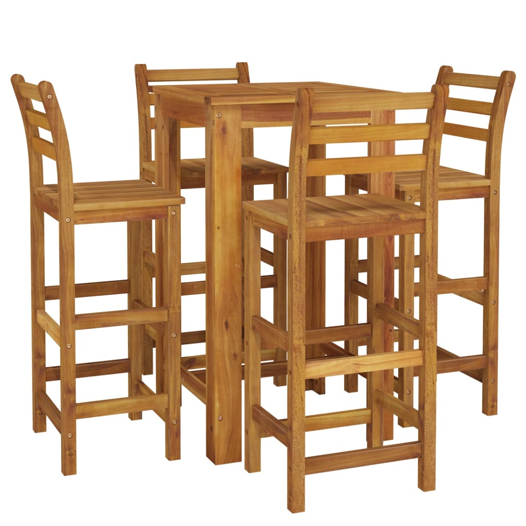 5 Piece Garden Bar Set Solid Wood Acacia