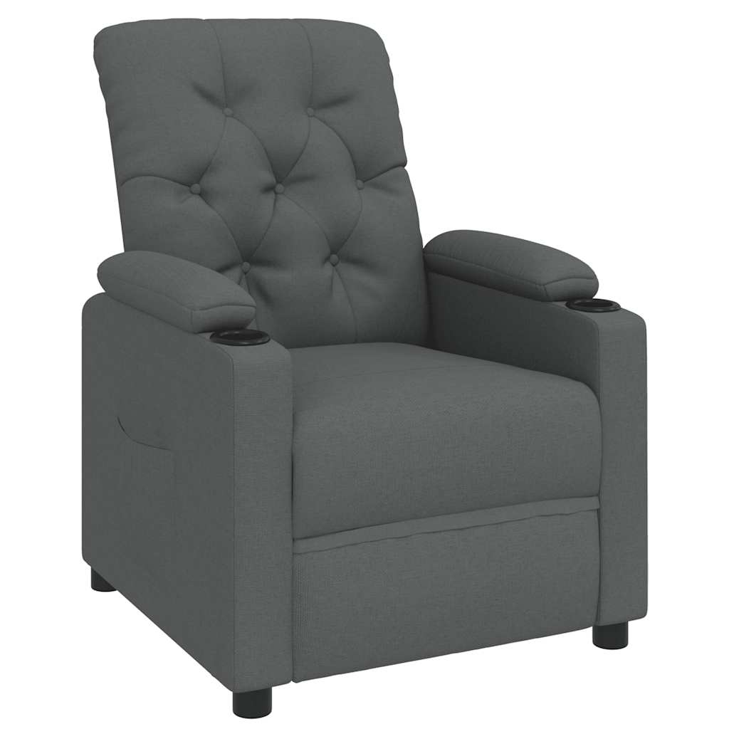 Recliner Chair Dark Grey Fabric