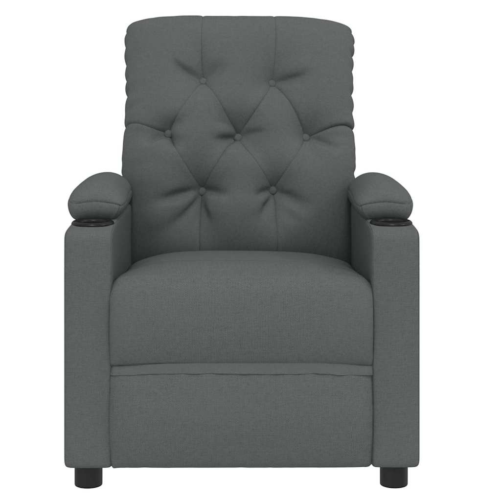 Recliner Chair Dark Grey Fabric