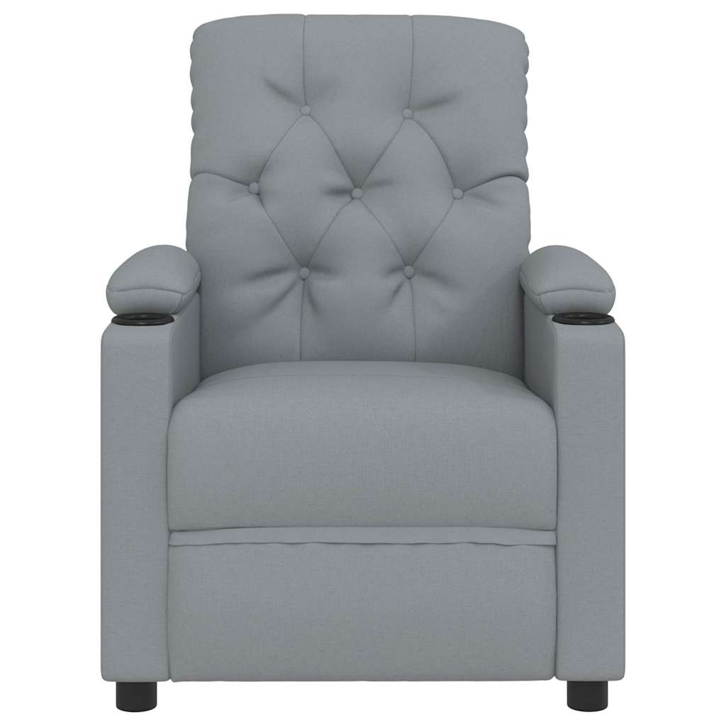 Massage Recliner Chair Light Grey Fabric