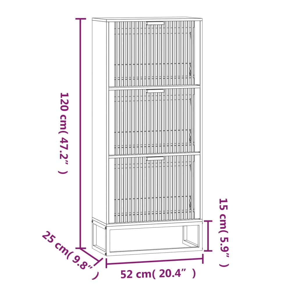 Shoe Cabinet 52x25x120 cm Engineered Wood