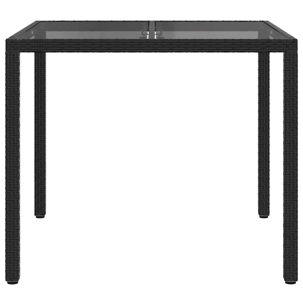 Garden Table Black 90 x 90 x 75 cm Poly Rattan