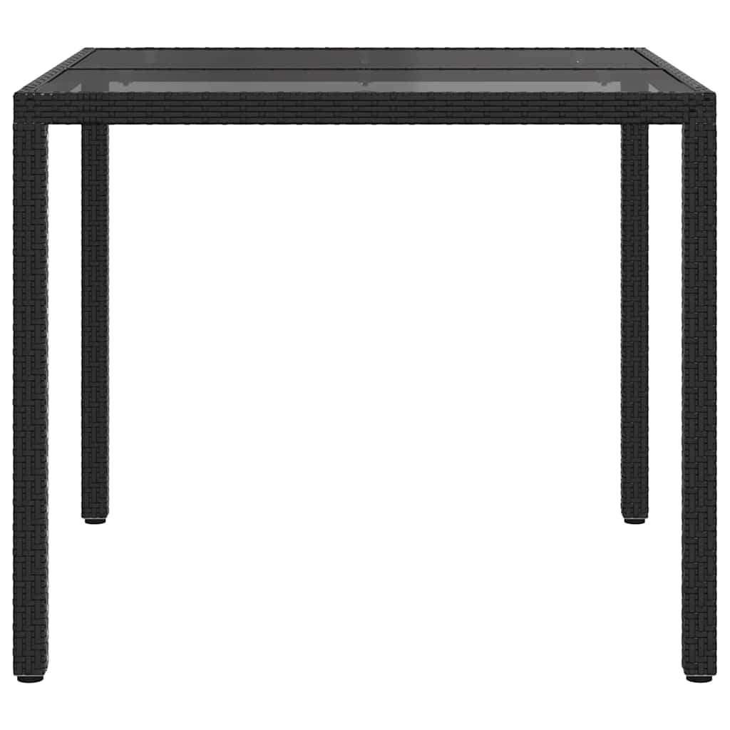 Garden Table Black 90 x 90 x 75 cm Poly Rattan