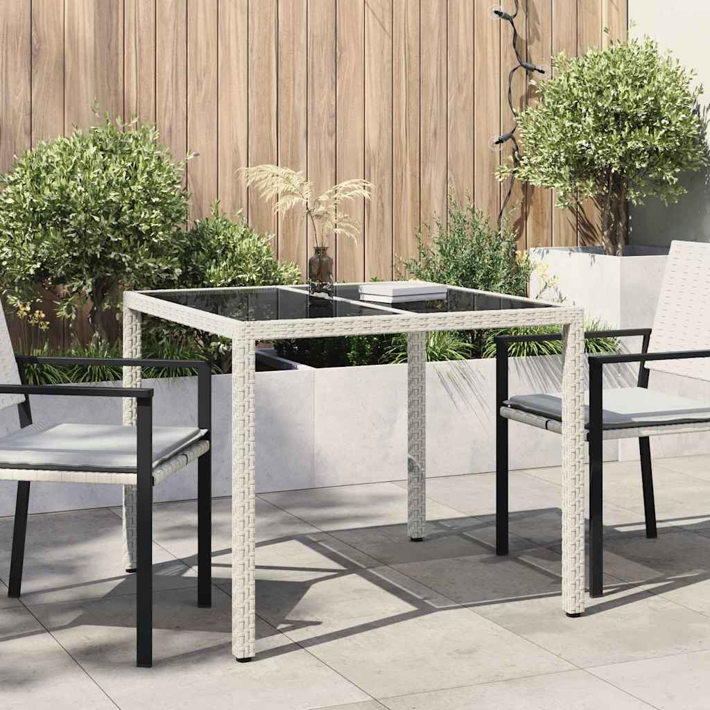 Garden Table White 90 x 90 x 75 cm Poly Rattan