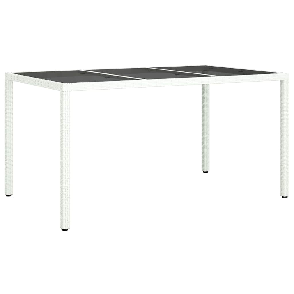 Garden Dining Table White 150 x 90 x 75 cm Poly rattan