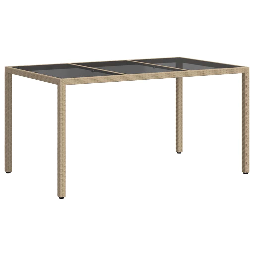 Garden Table Beige 150 x 90 x 75 cm Poly Rattan