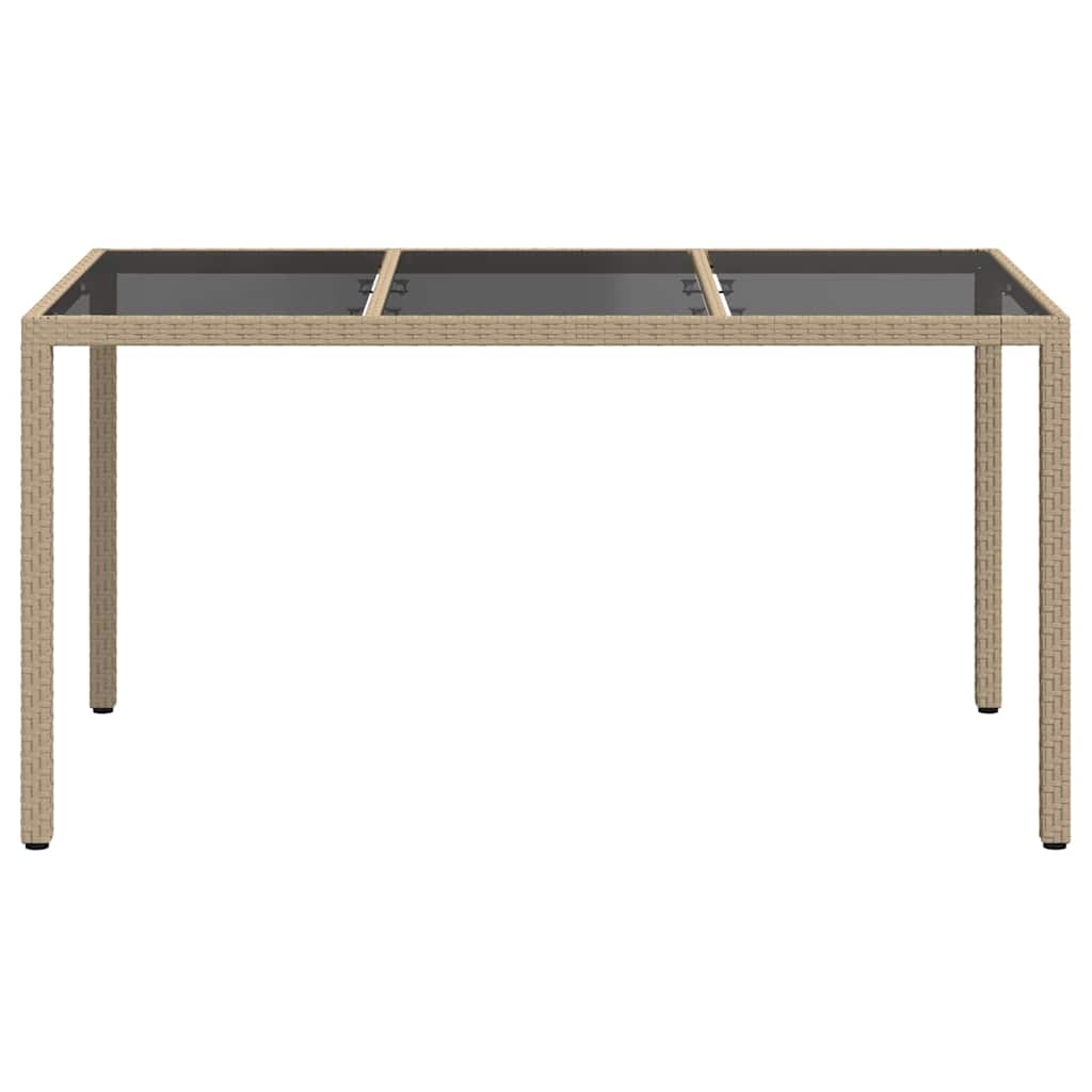 Garden Table Beige 150 x 90 x 75 cm Poly Rattan