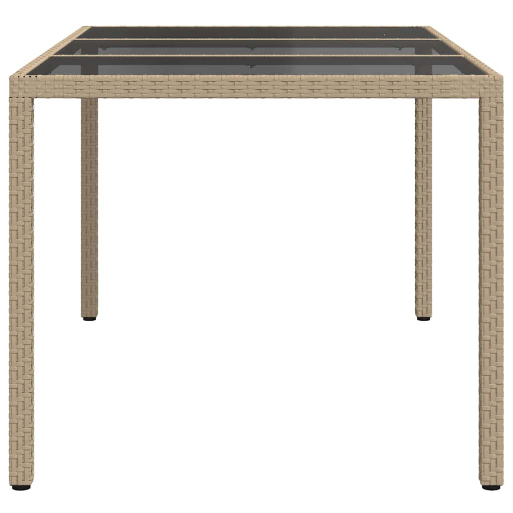 Garden Table Beige 150 x 90 x 75 cm Poly Rattan