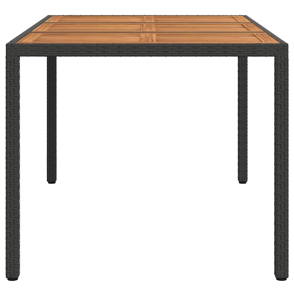 Garden Dining Table Black 150 x 90 x 75 cm Poly rattan