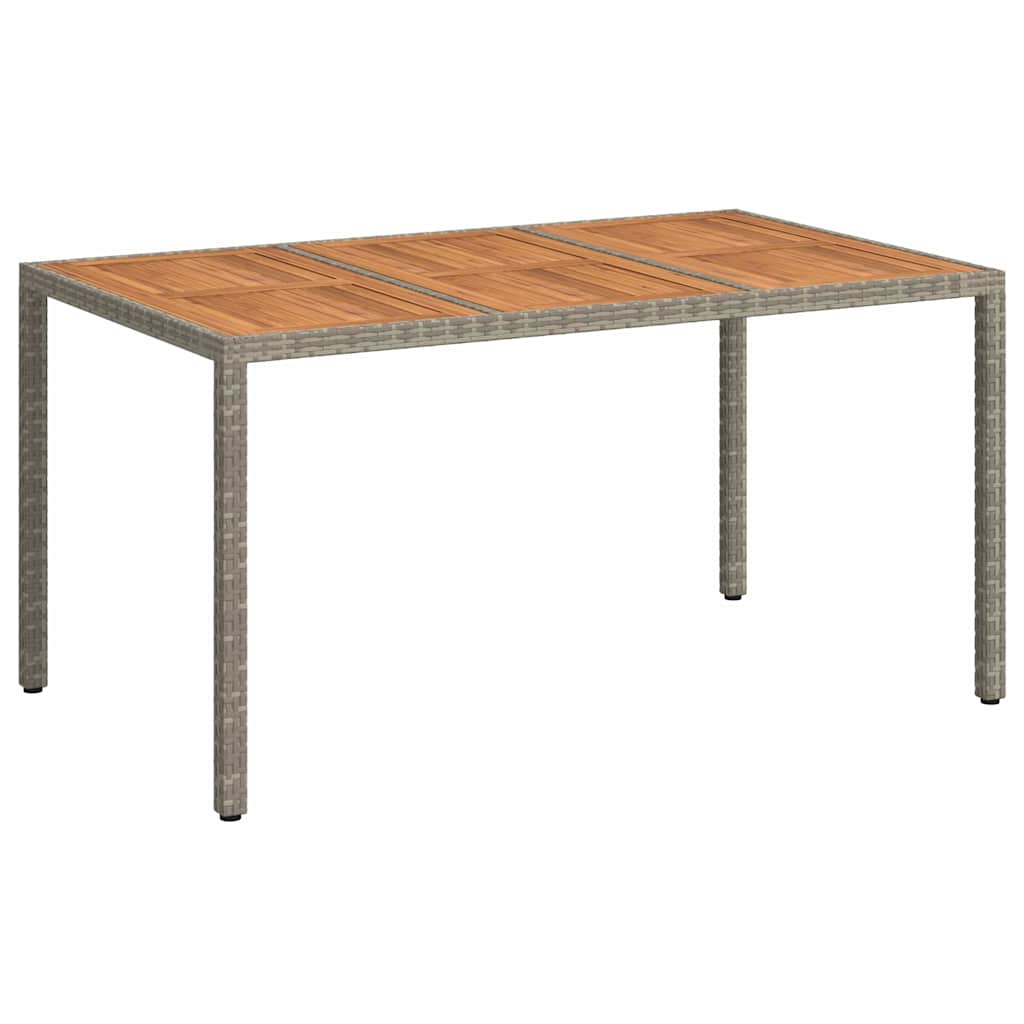 Garden Table Grey 150 x 90 x 75 cm Poly Rattan