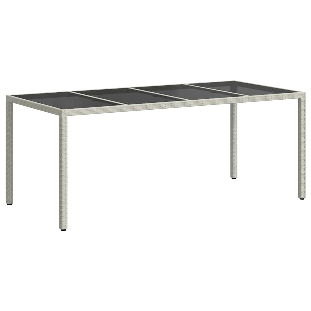 Garden Dining Table White 190 x 90 x 75 cm Poly rattan