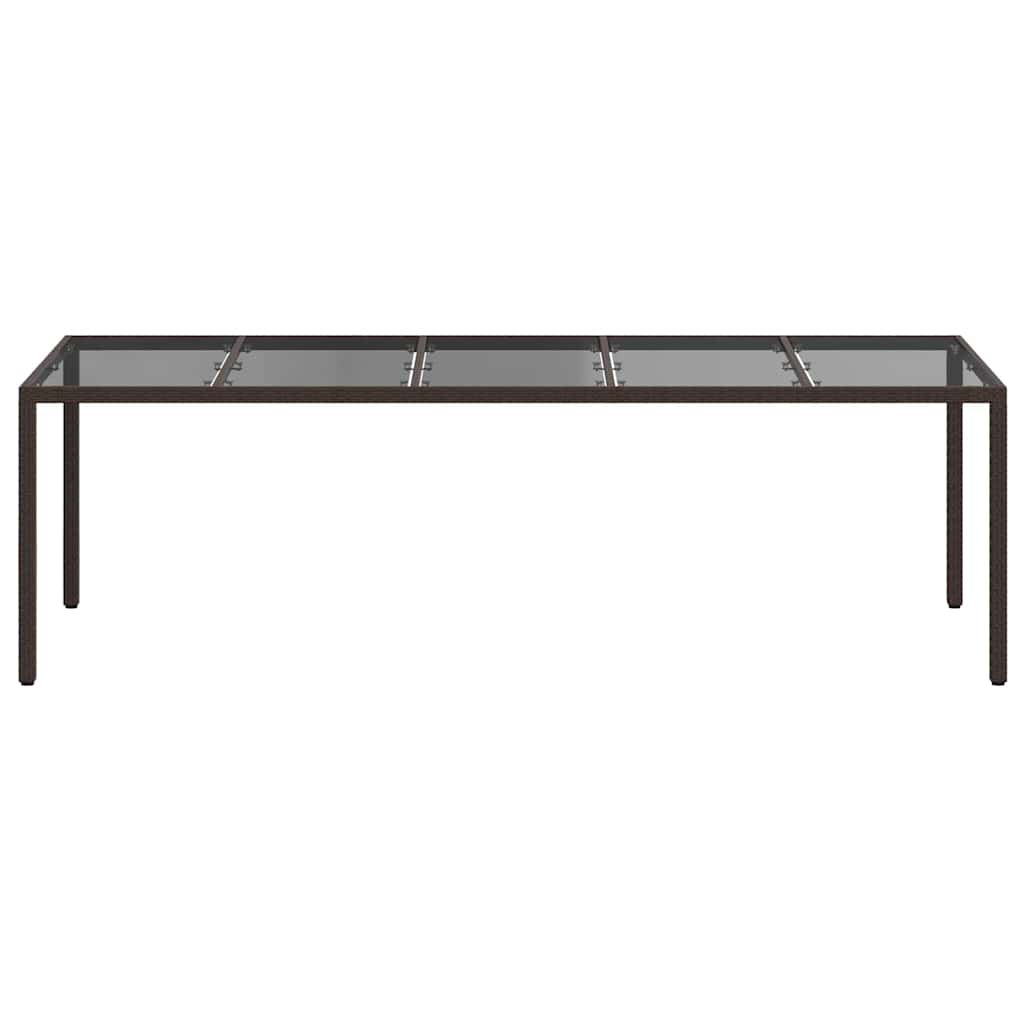 Garden Dining Table Brown 250 x 100 x 75 cm Poly rattan