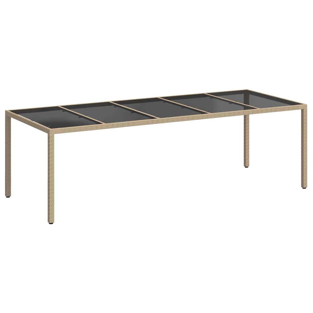 Garden Table Beige Poly Rattan