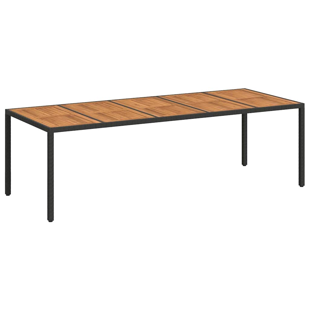 Garden Table Black 250 x 100 x 75 cm Poly Rattan