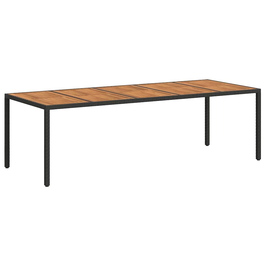 Garden Dining Table Black 250 x 100 x 75 cm Poly rattan