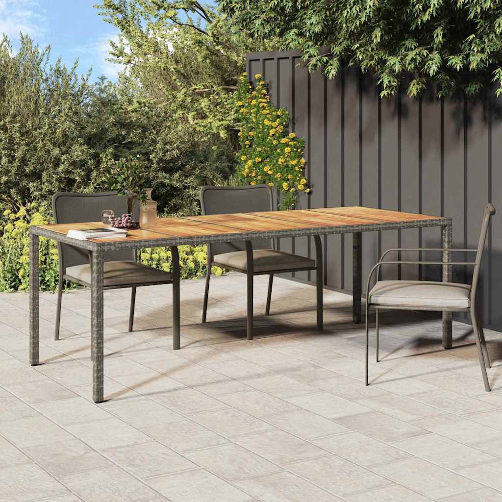 Garden Dining Table Grey 250 x 100 x 75 cm Poly rattan