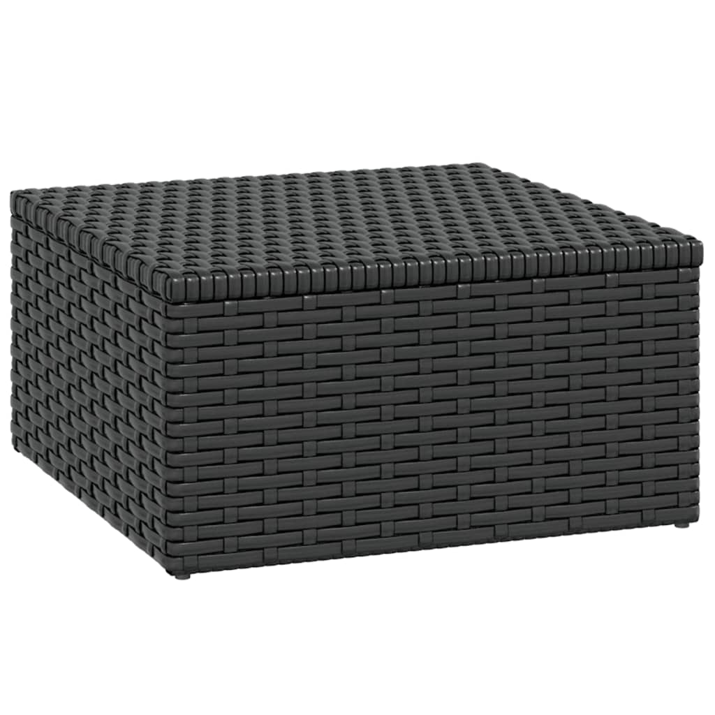 Garden Lounge Set Black Poly Rattan