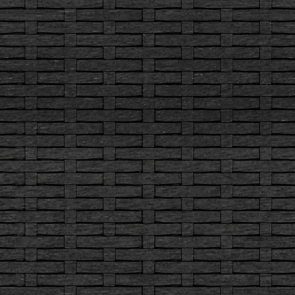 Garden Lounge Set Black Poly Rattan