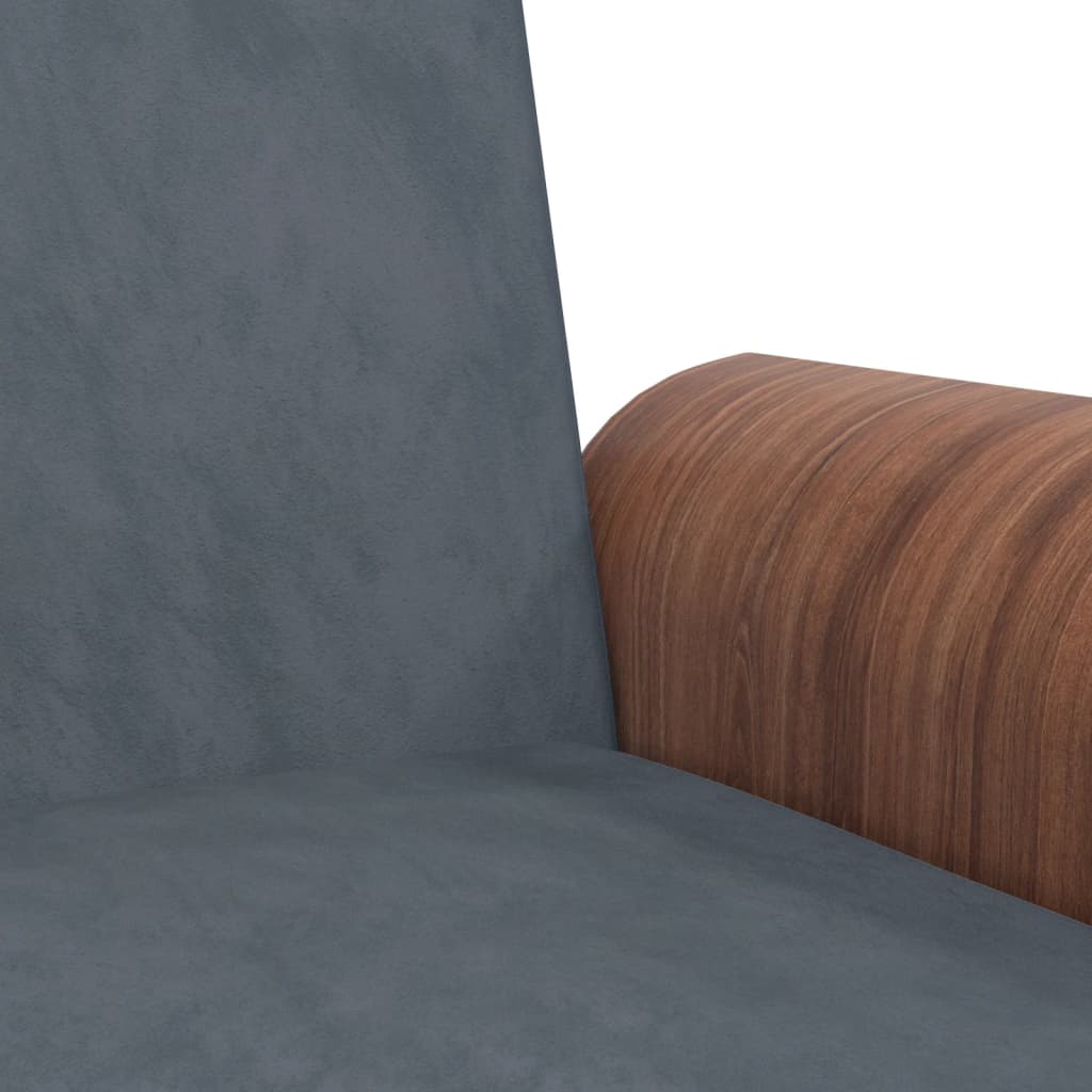 Sofa Bed with Cup Holders Dark Grey Velvet
