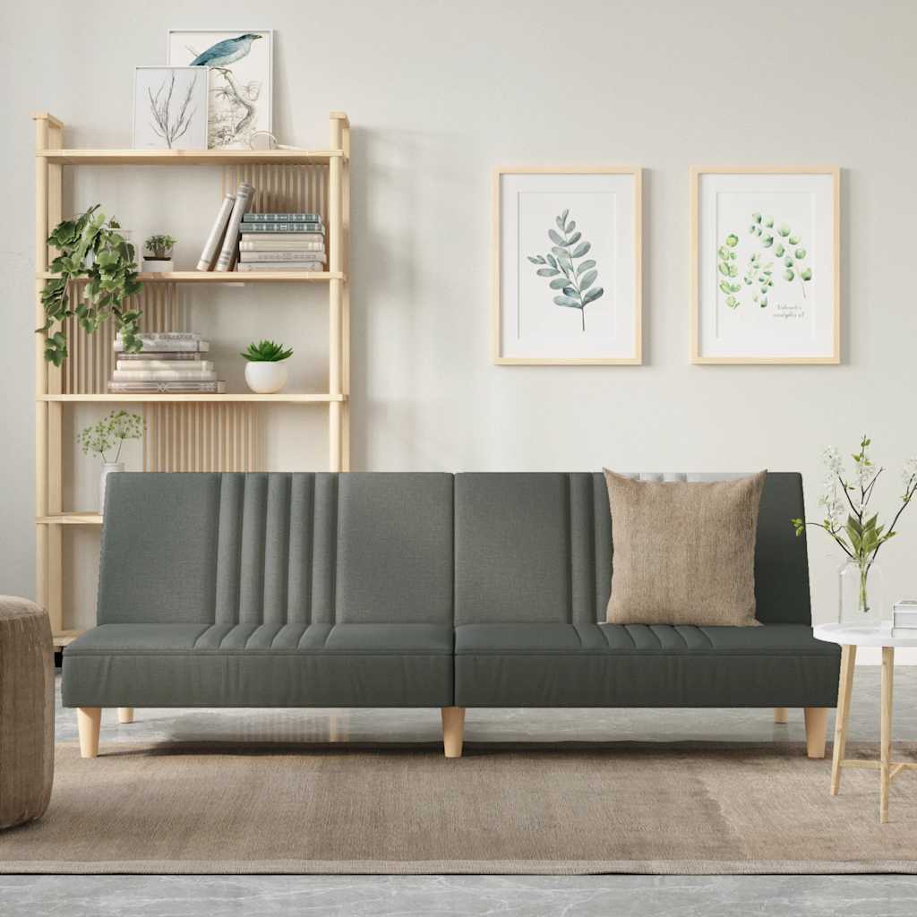 Sofa Bed Dark Grey Fabric