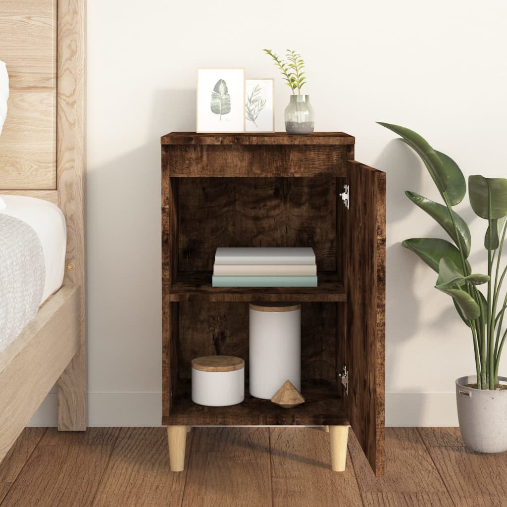 Bedside Cabinet Smoked Oak 40x35x70 cm Engineered Wood