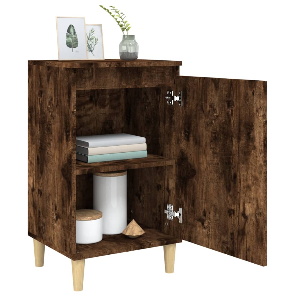 Bedside Cabinet Smoked Oak 40x35x70 cm Engineered Wood