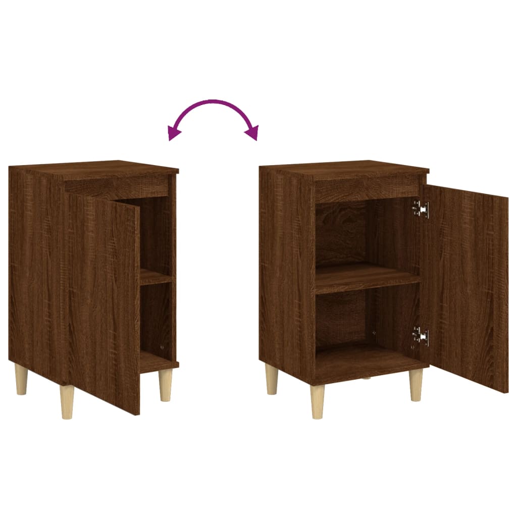 Bedside Cabinet Brown Oak 40x35x70 cm Engineered Wood