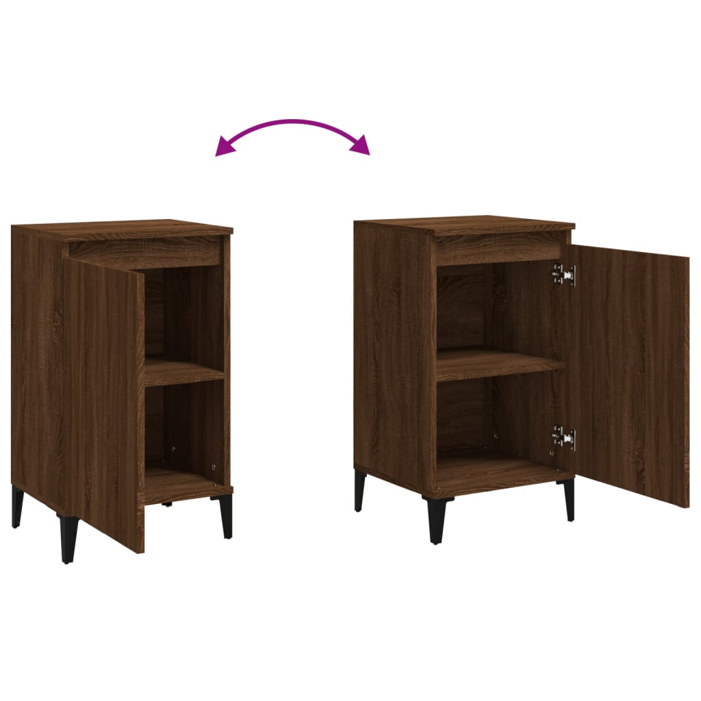 Bedside Cabinet Brown Oak 40x35x70 cm Engineered Wood