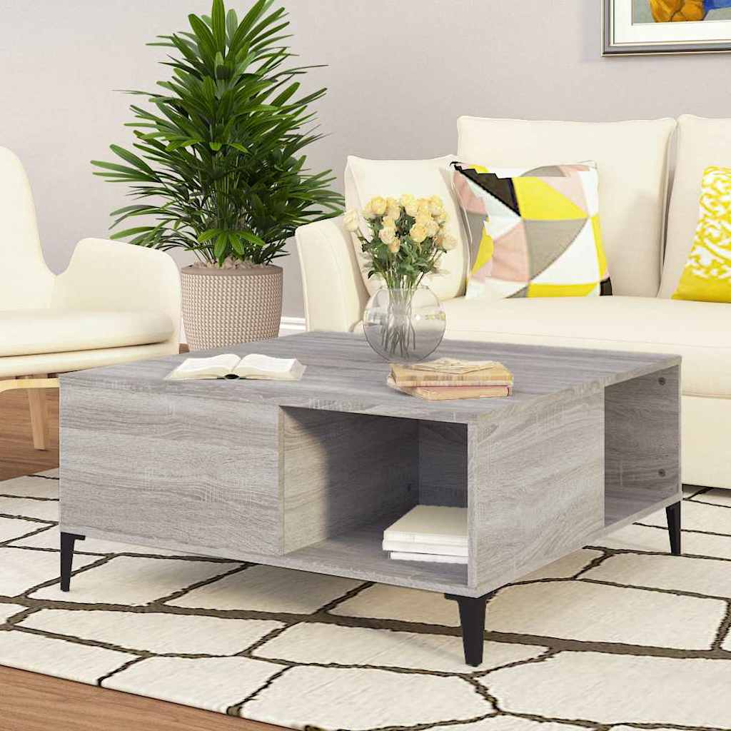 Coffee Table Grey Sonoma 80x80x36.5 cm Engineered Wood