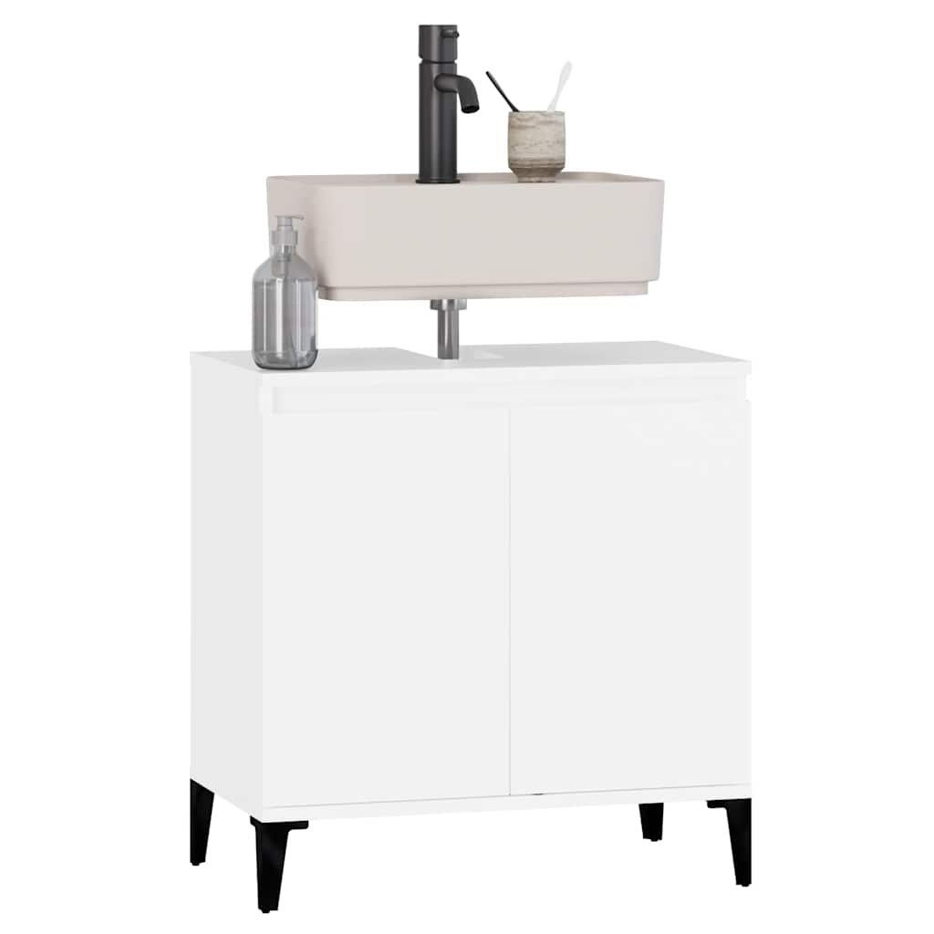 Sink Cabinet White 58x33x60 cm Engineered Wood