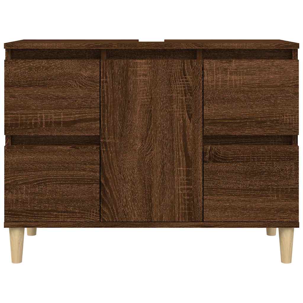 Sink Cabinet Brown Oak 80x33x60 cm Engineered Wood