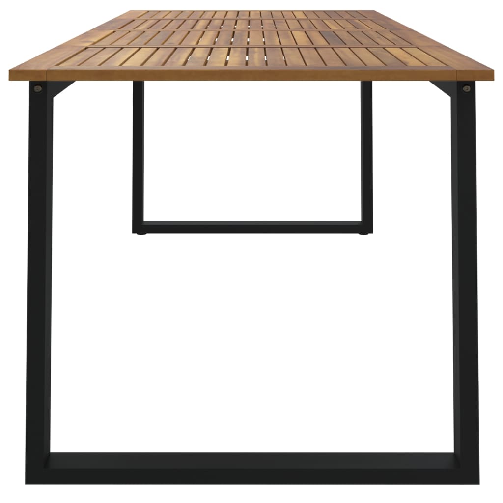 Garden Table with U-shaped Legs 200x90x75 cm Solid Wood Acacia