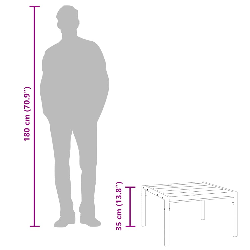 Garden Coffee Table Black 60x60x35 cm Steel