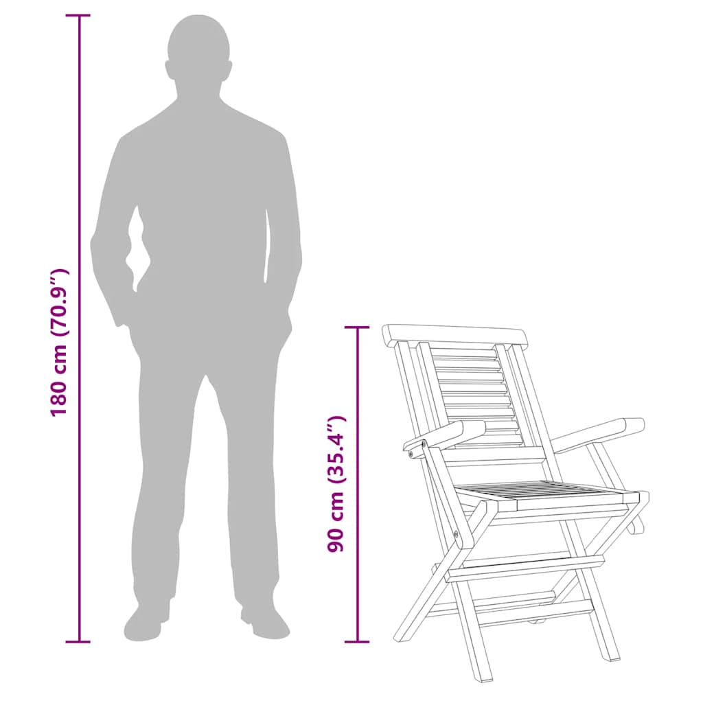 Folding Garden Chairs 2 pcs 56x63x90 cm Solid Wood Teak