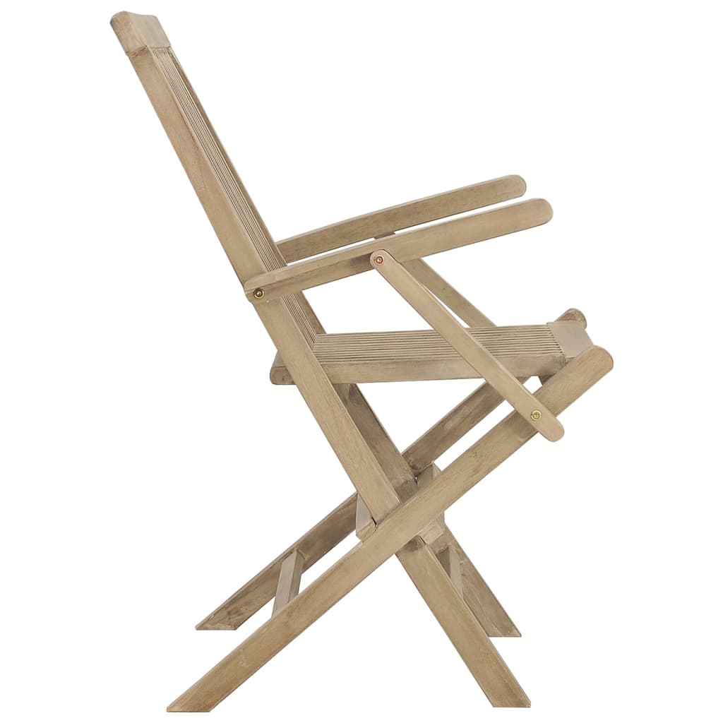 Folding Chairs 2 pcs Grey 56x61x89 cm Solid Wood Teak
