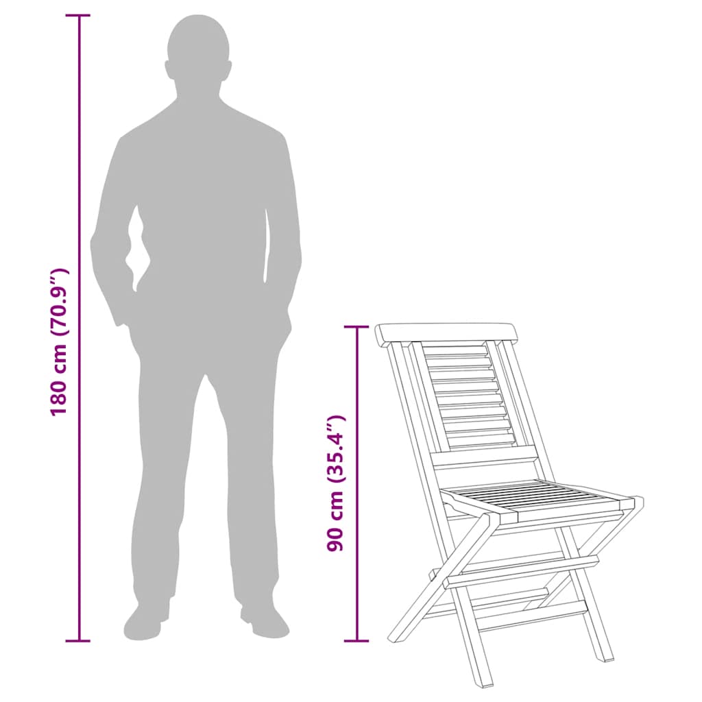 Folding Garden Chairs 8 pcs 47x63x90 cm Solid Wood Teak