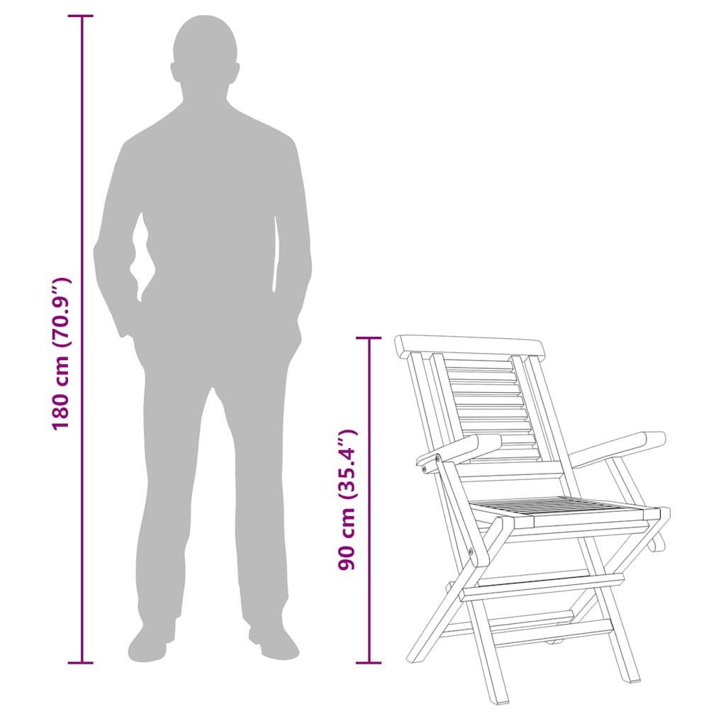 Folding Garden Chairs 8 pcs 56x63x90 cm Solid Wood Teak