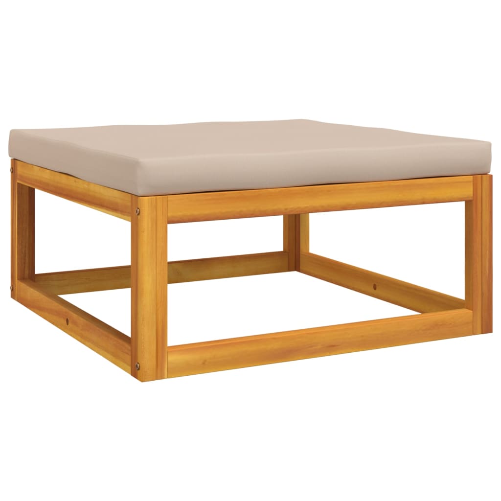 7 Piece Garden Lounge Set with Taupe Cushions Solid Wood