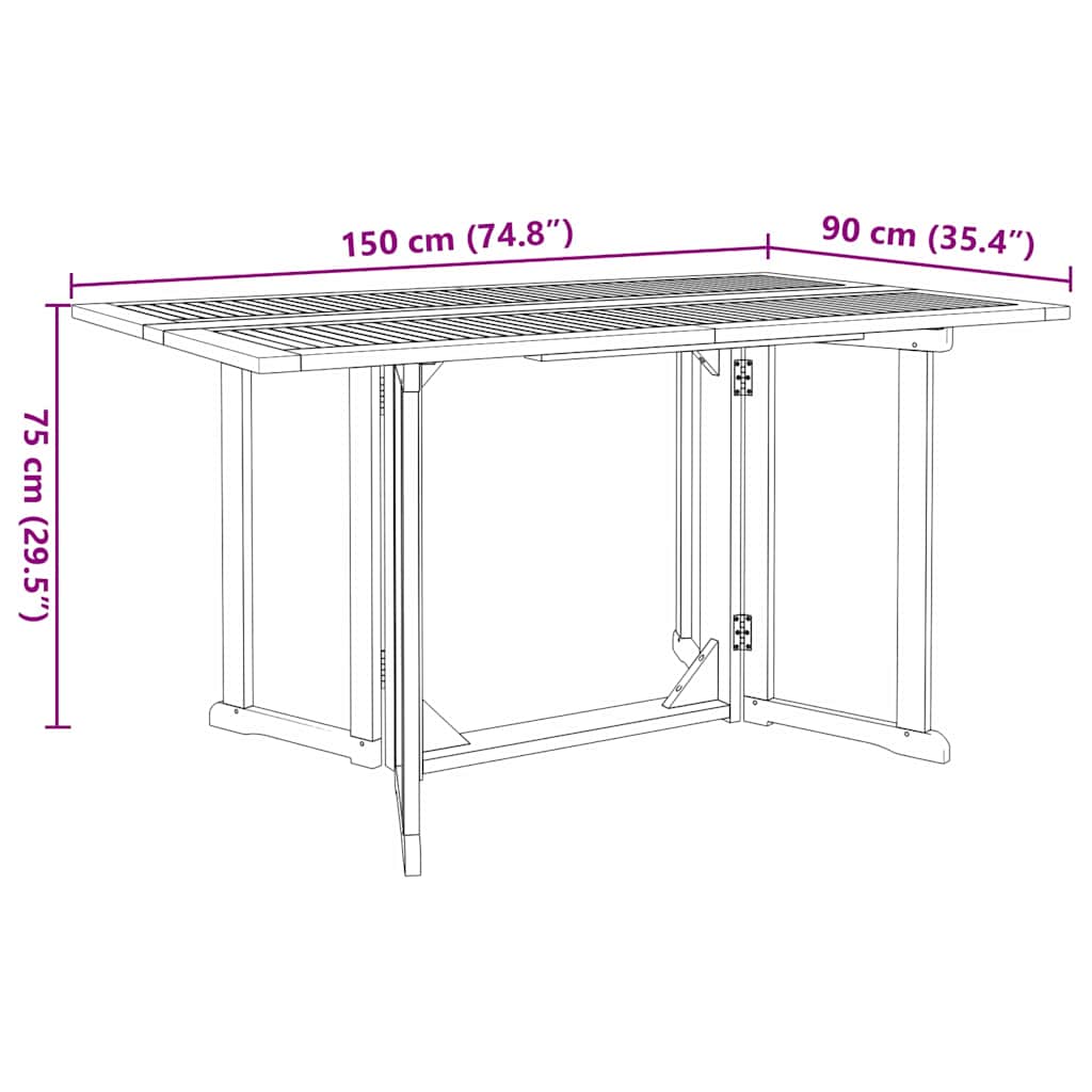 Garden Dining Set 7 pcs Brown Solid Teak wood