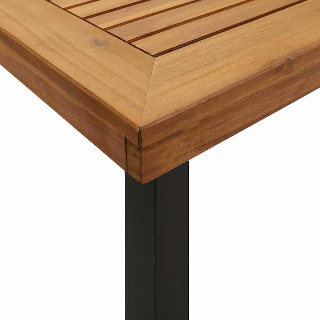 5 Piece Garden Dining Set Solid Wood Acacia and Metal