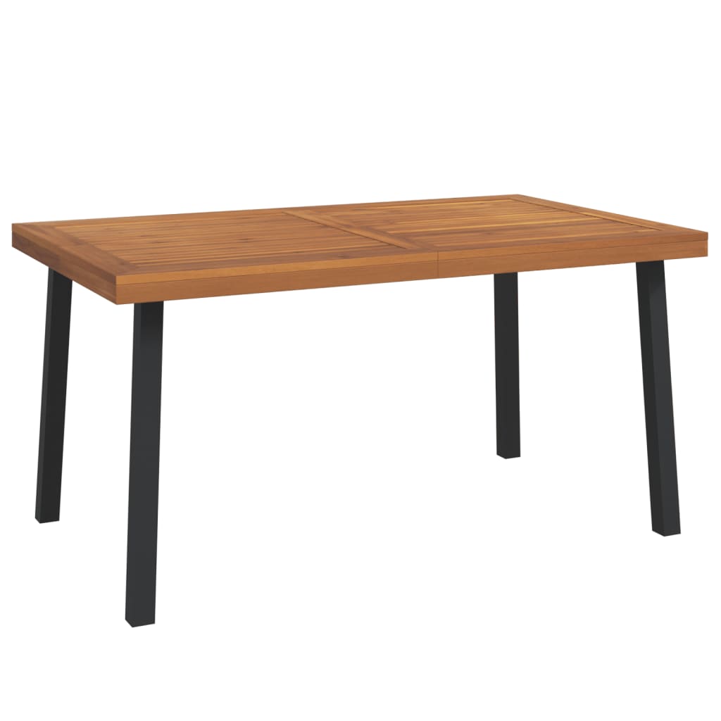 7 Piece Garden Dining Set Solid Wood Acacia and Metal